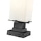 Z-Lite Sana 2 Light Outdoor Pier Mounted Fixture, Black & White Opal 593PHMS-SQPM-BK - alternate 2